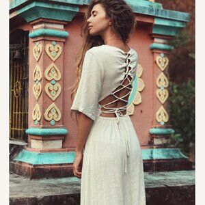 AYA Sacred Wear - NWT Boho Simple Wedding Dress "Cristal de Floresta" - Large